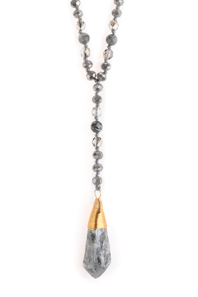 NATURAL STONE PENDANT NECKLACE
