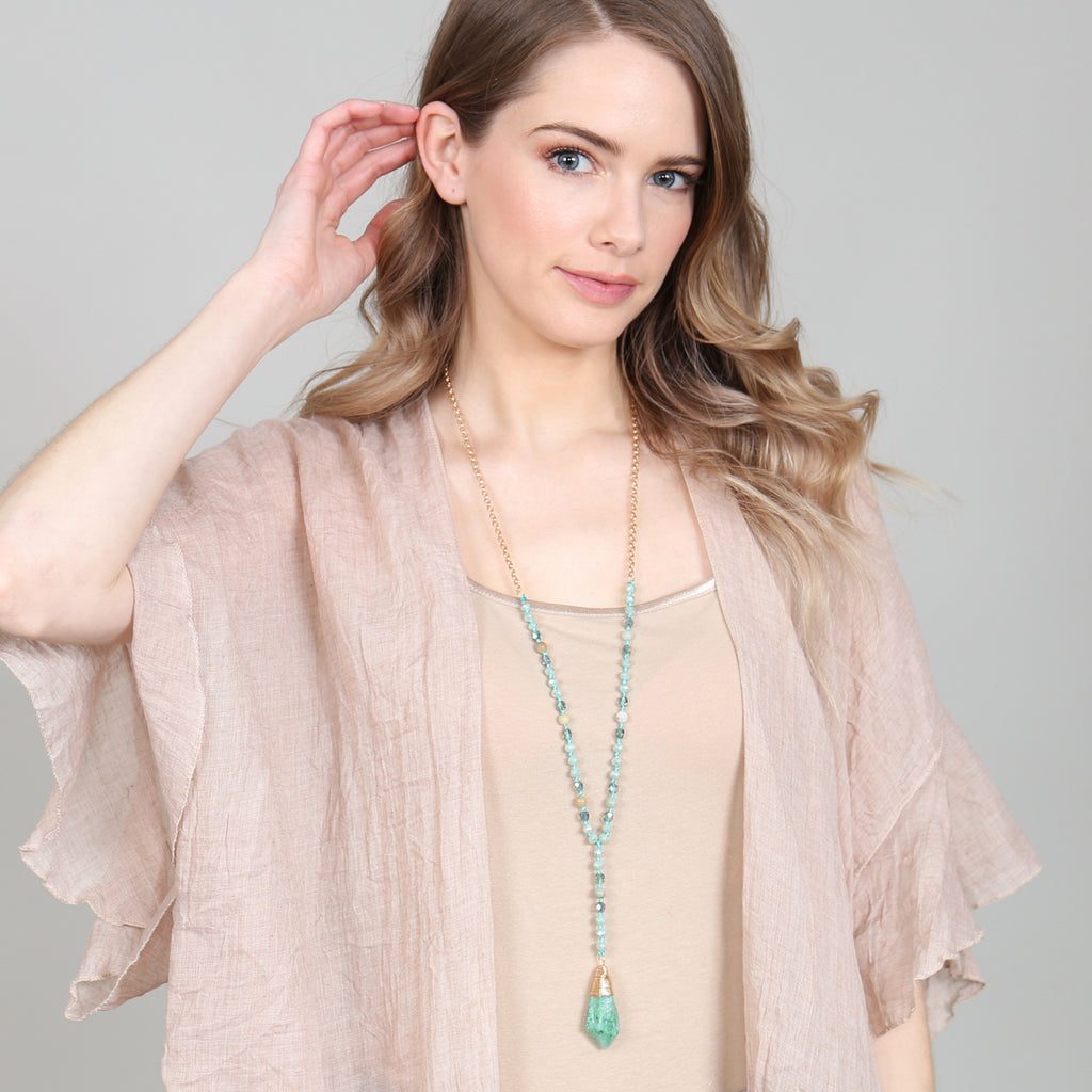 NATURAL STONE PENDANT NECKLACE