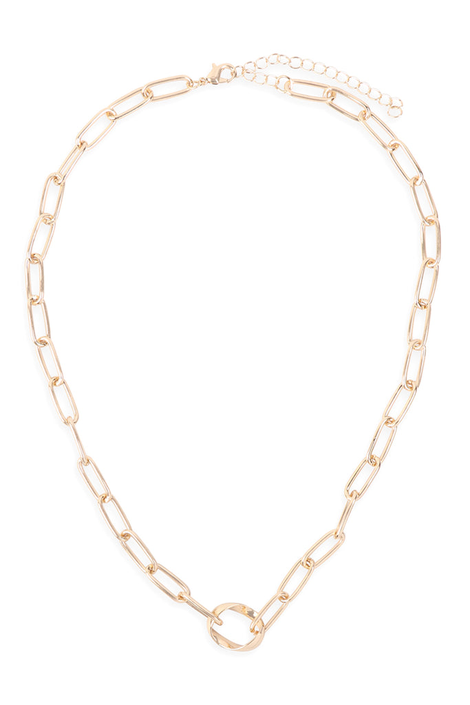 HDN3127 - BLANK DOG TAG WITH LAYERED CHAIN NECKLACE