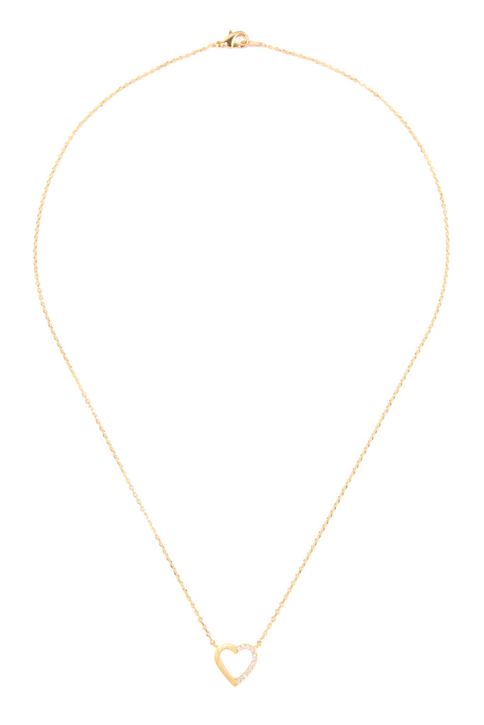 Heart Crystal Pave Necklace
