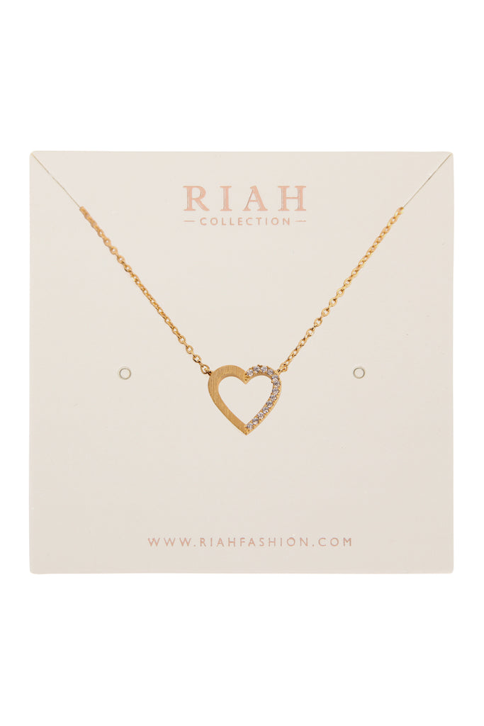 Heart Crystal Pave Necklace