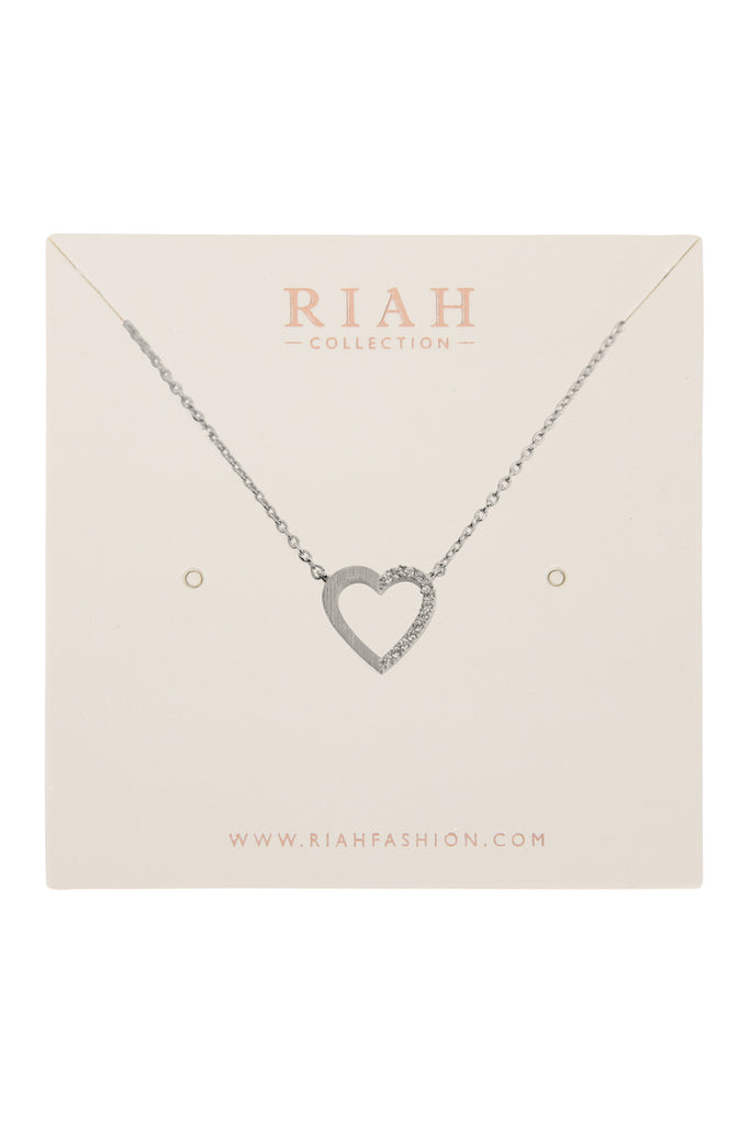 Heart Crystal Pave Necklace