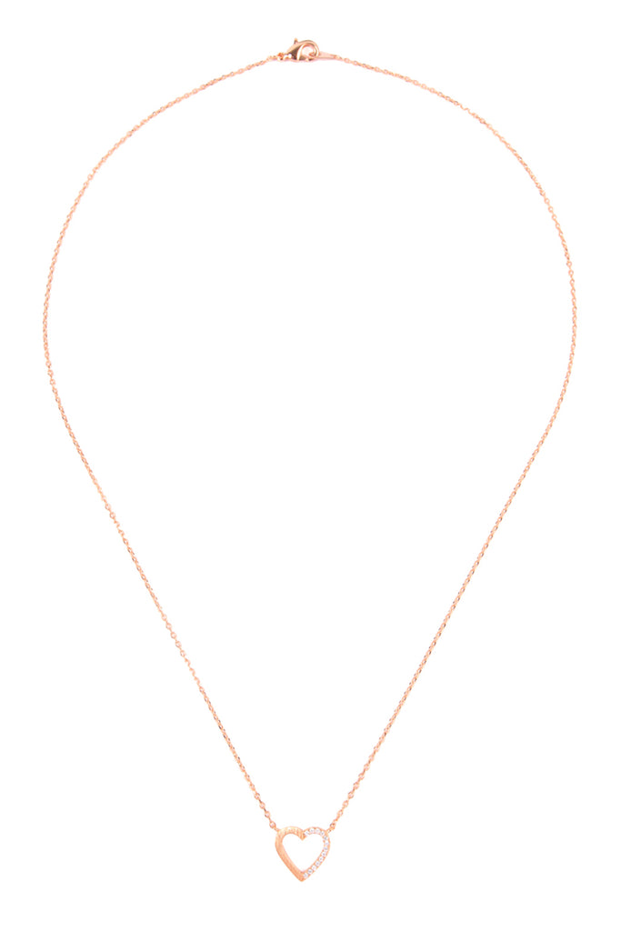 Heart Crystal Pave Necklace