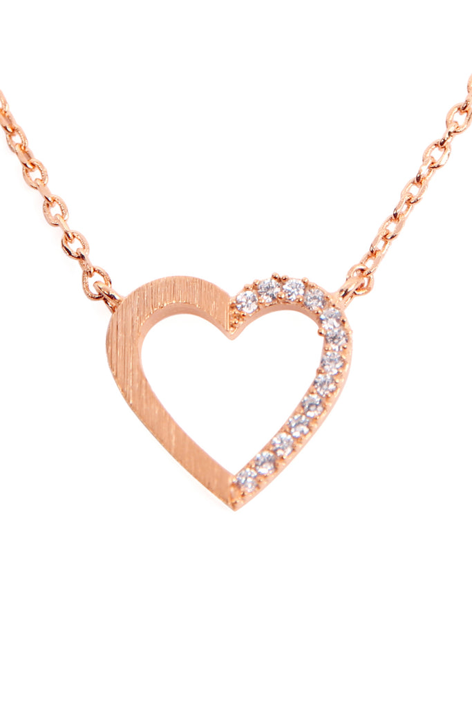 Heart Crystal Pave Necklace