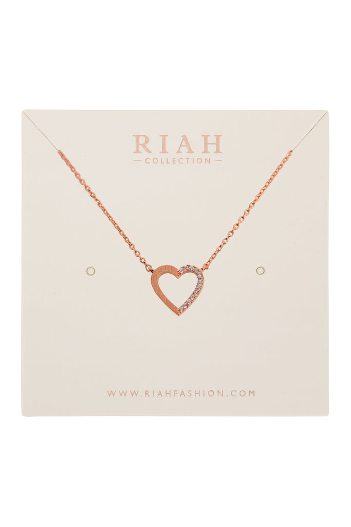 Heart Crystal Pave Necklace