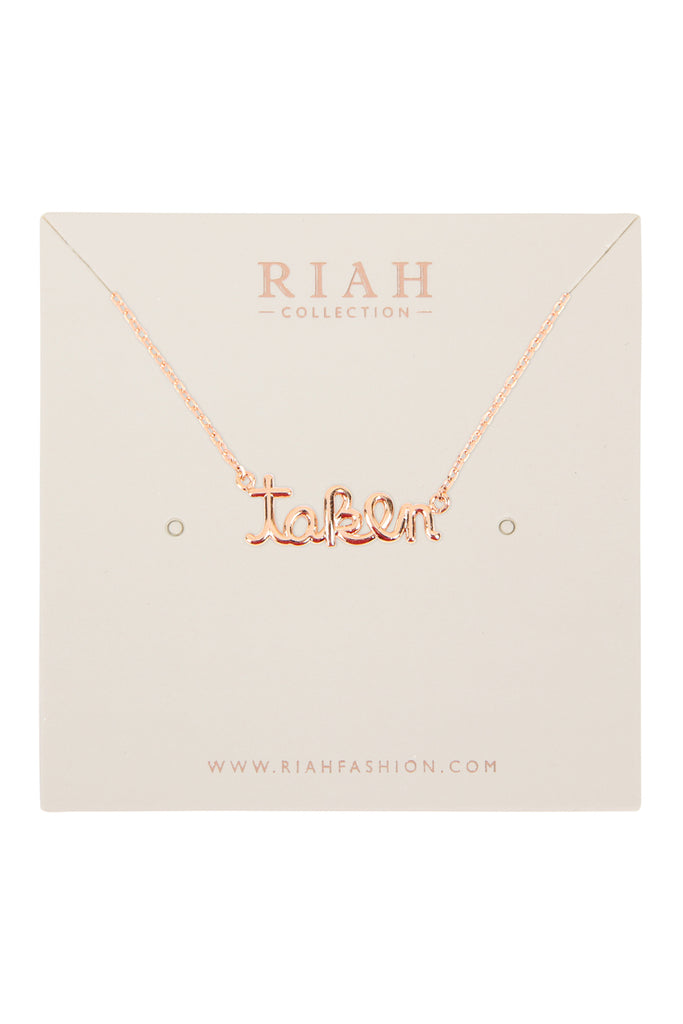 HDNC4N24 - "TAKEN" CAST PENDANT NECKLACE