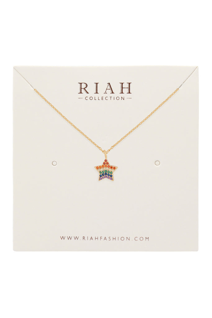 STAR ZIRCONIA PENDANT NECKLACE
