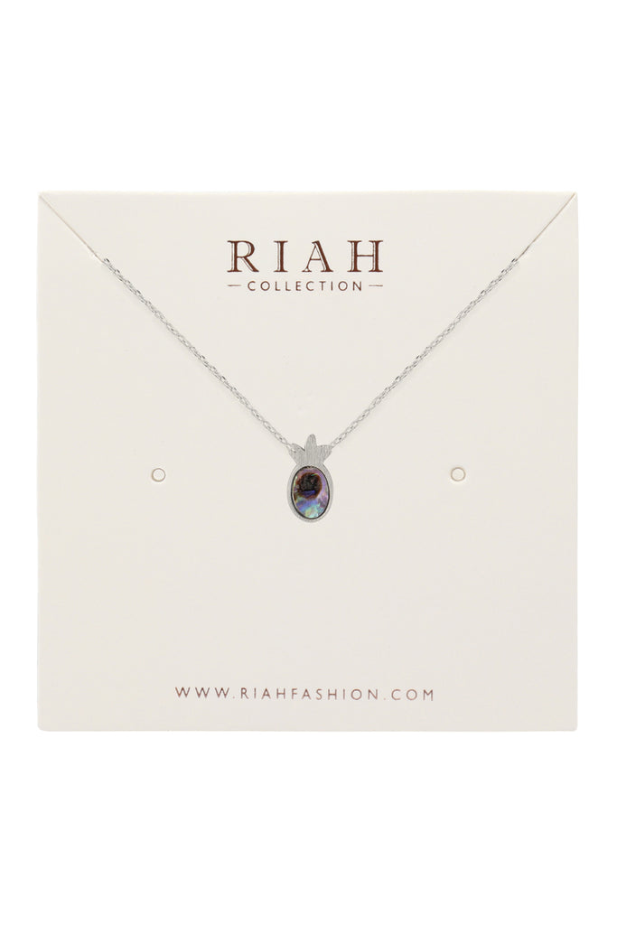 HDNEN609 - PINEAPPLE WITH ABALONE SHELL PENDANT NECKLACE