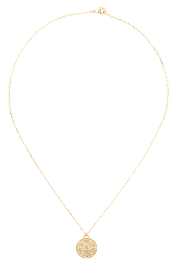 HDNFN353 - CAST ROUND PENDANT NECKLACE