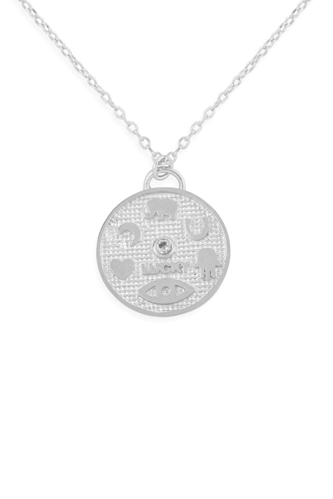 HDNFN353 - CAST ROUND PENDANT NECKLACE
