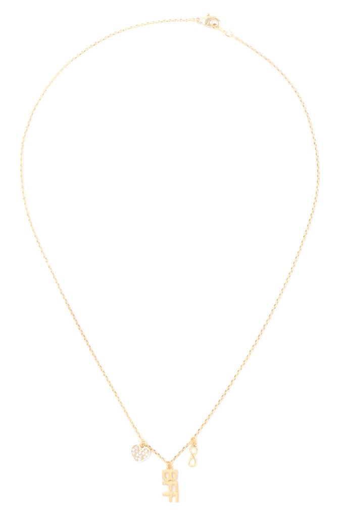 INFINITY HEART BFF CUBIC ZIRCONIA PENDANT NECKLACE