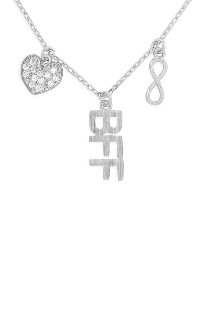 INFINITY HEART BFF CUBIC ZIRCONIA PENDANT NECKLACE