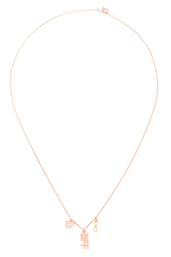 INFINITY HEART BFF CUBIC ZIRCONIA PENDANT NECKLACE