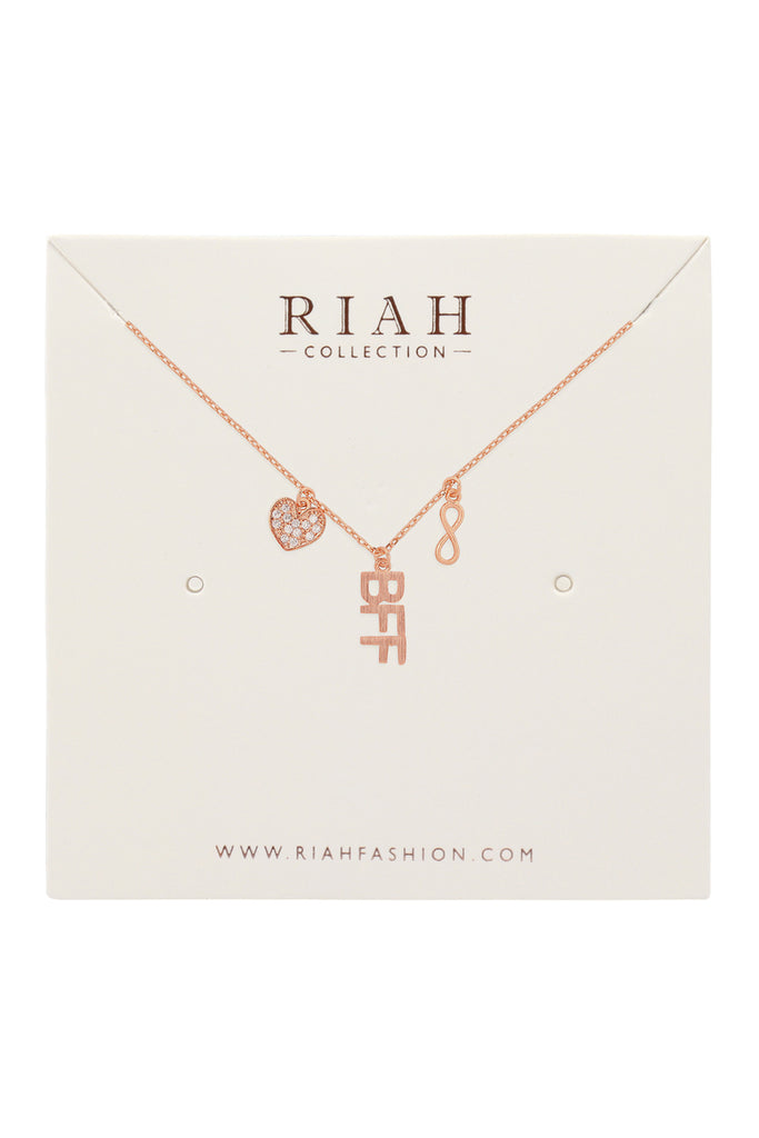 INFINITY HEART BFF CUBIC ZIRCONIA PENDANT NECKLACE