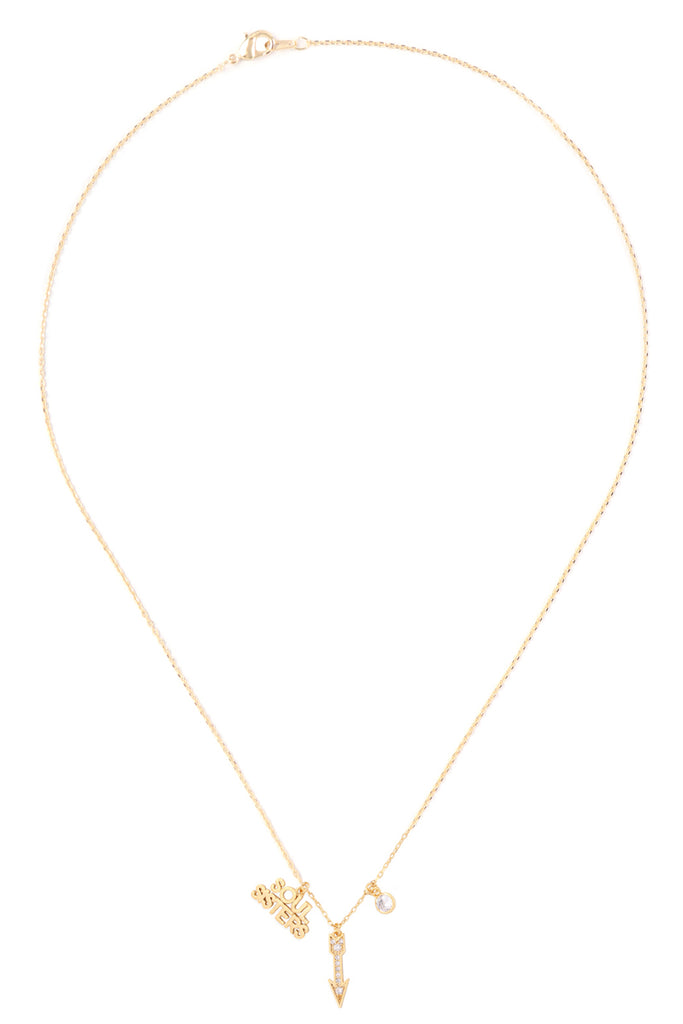 SOUL SISTERS ARROW CUBIC ZIRCONIA PENDANT NECKLACE