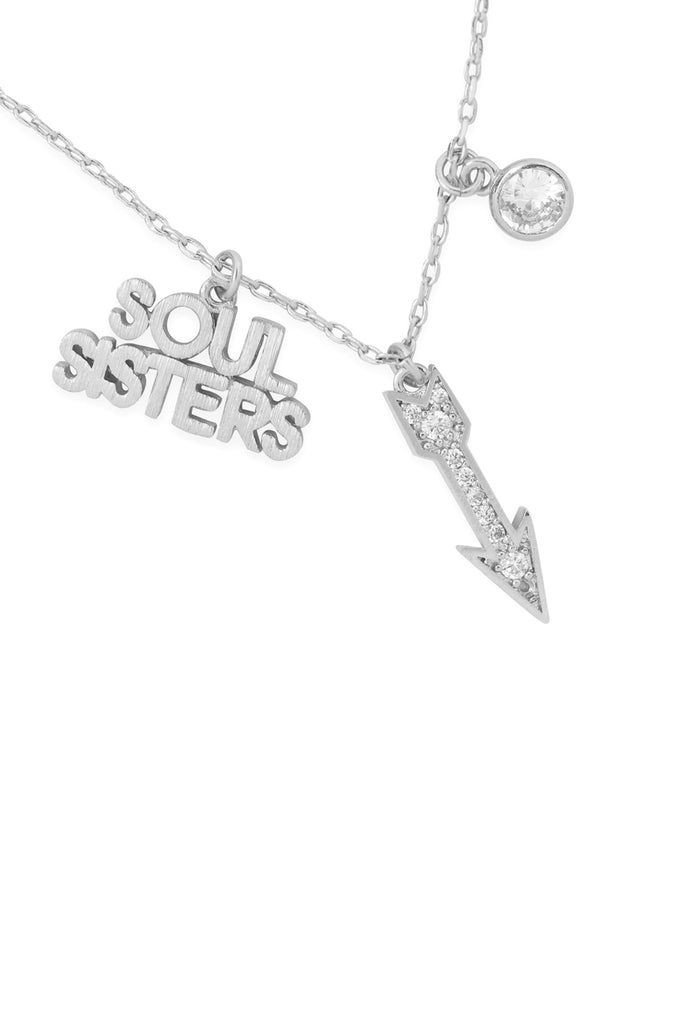 SOUL SISTERS ARROW CUBIC ZIRCONIA PENDANT NECKLACE
