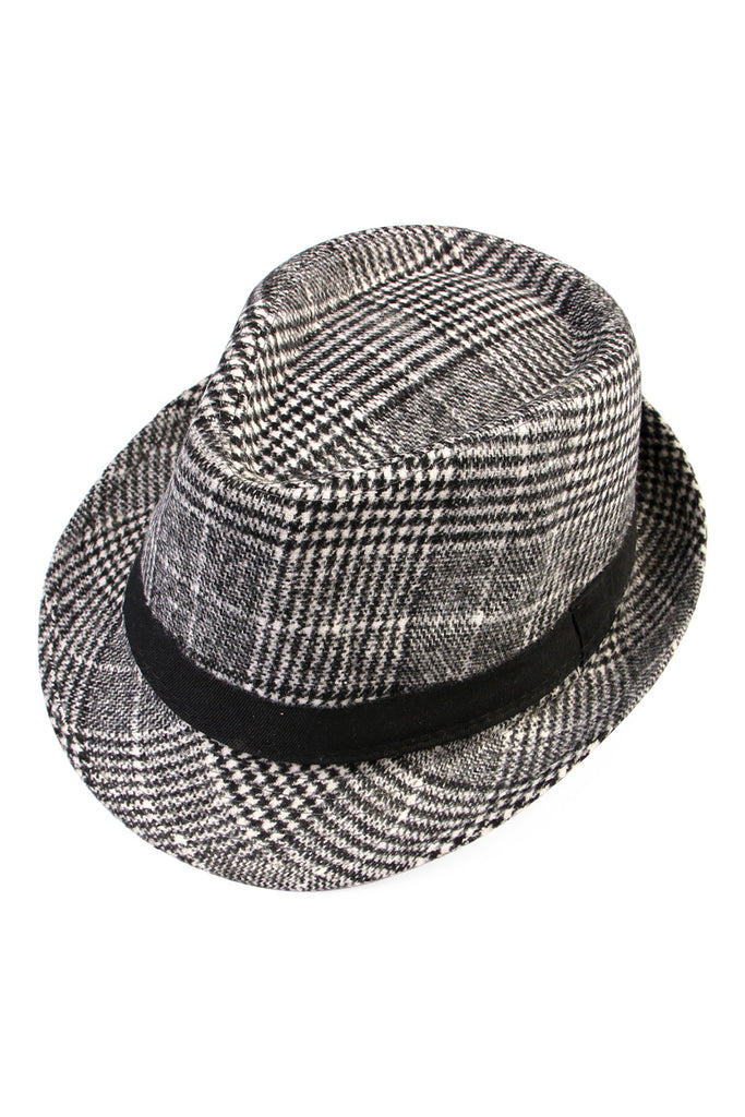 Plaid Short Brim Fedora