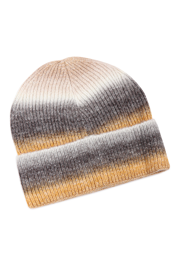 STRIPED KNITTED BEANIE