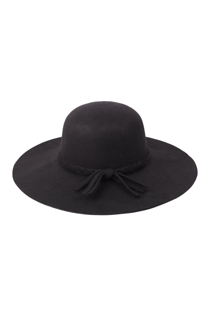 BOWLER FASHION BRIM SUMMER HAT WITH BRADED TIE