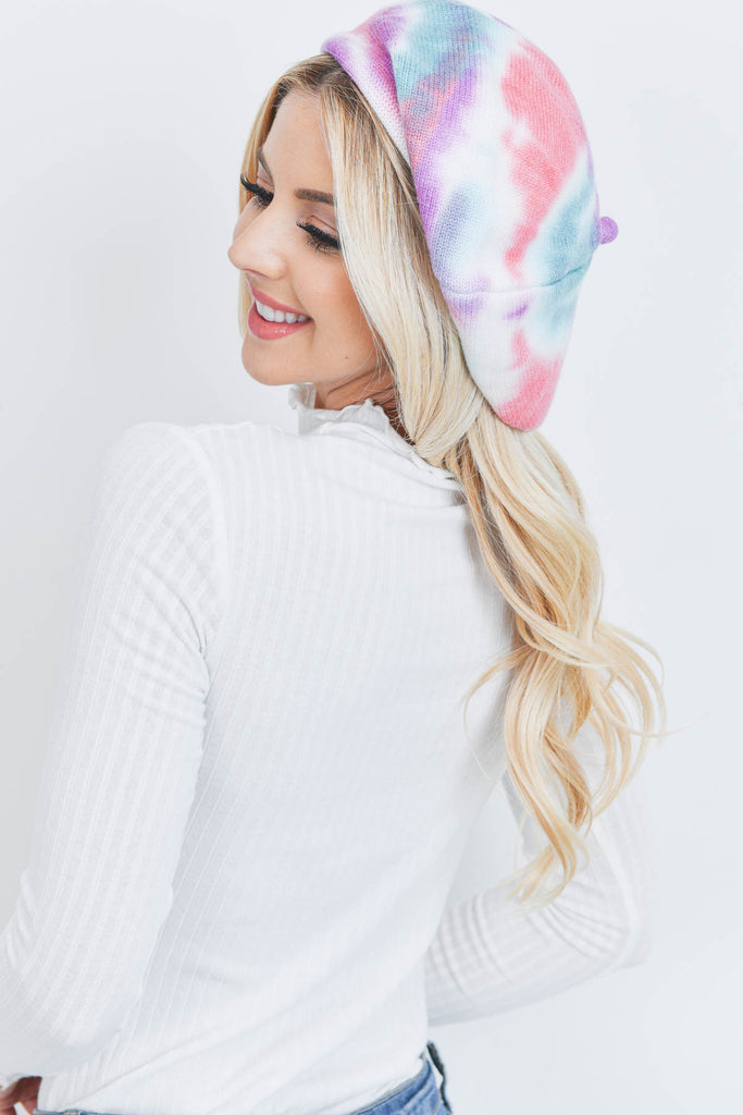 TIE DYE BERET FASHION HAT