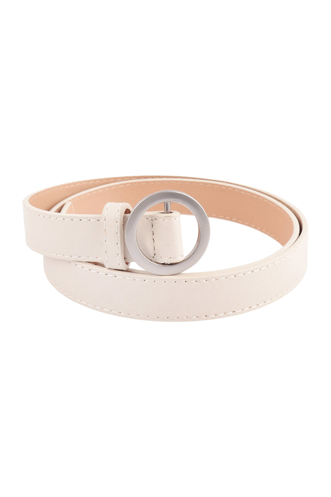 CIRCLE BUCKLE FASHION LEATHER BELT