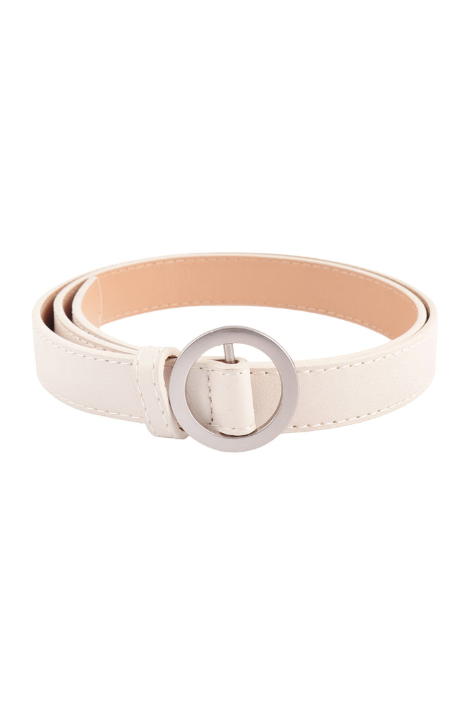 CIRCLE BUCKLE FASHION LEATHER BELT