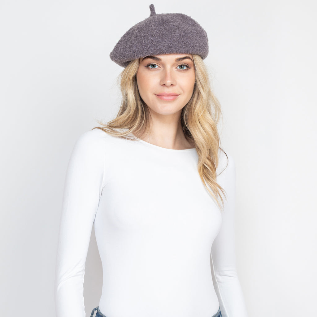 FLEECE ACRYLIC BERET HAT