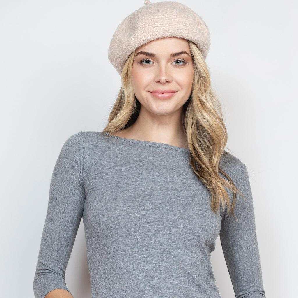 FLEECE ACRYLIC BERET HAT