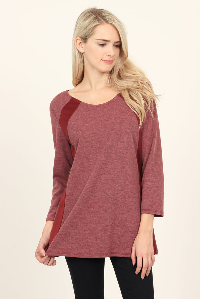 Side Accented Round Neck Classic Top