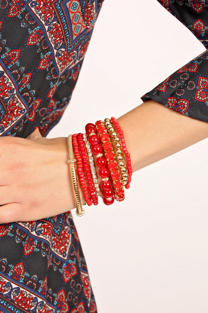Multicolor Bead Bracelet Set