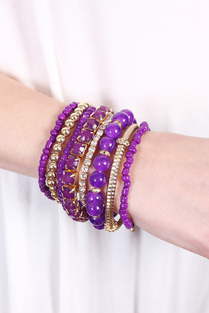 Multicolor Bead Bracelet Set