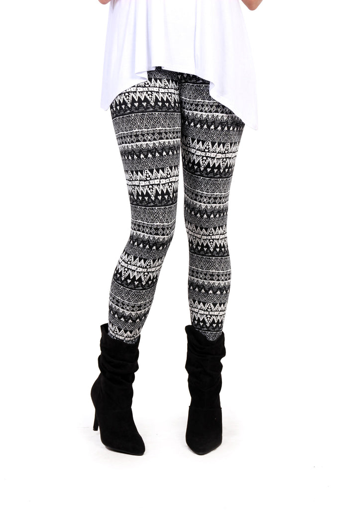 Tribal Print Fleece Leggings