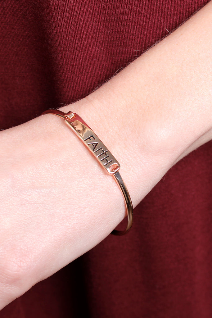 "FAITH" HINGE PLATE BRACELET - Riah Fashion