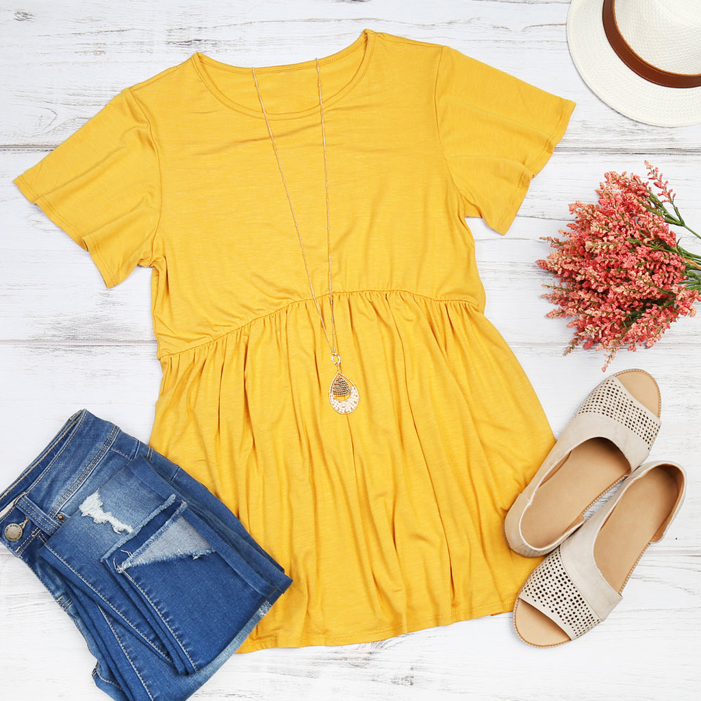 Flutter Sleeve Empire Waist Top