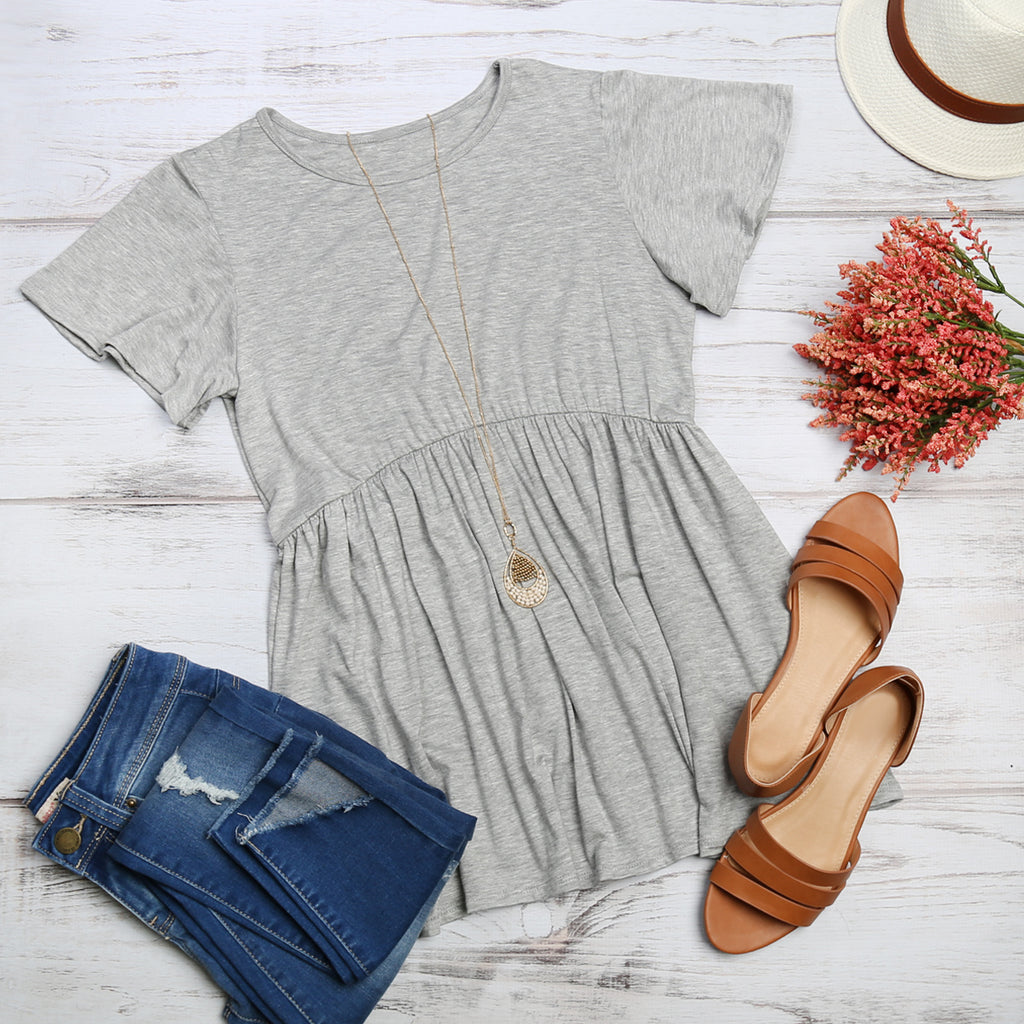 Flutter Sleeve Empire Waist Top