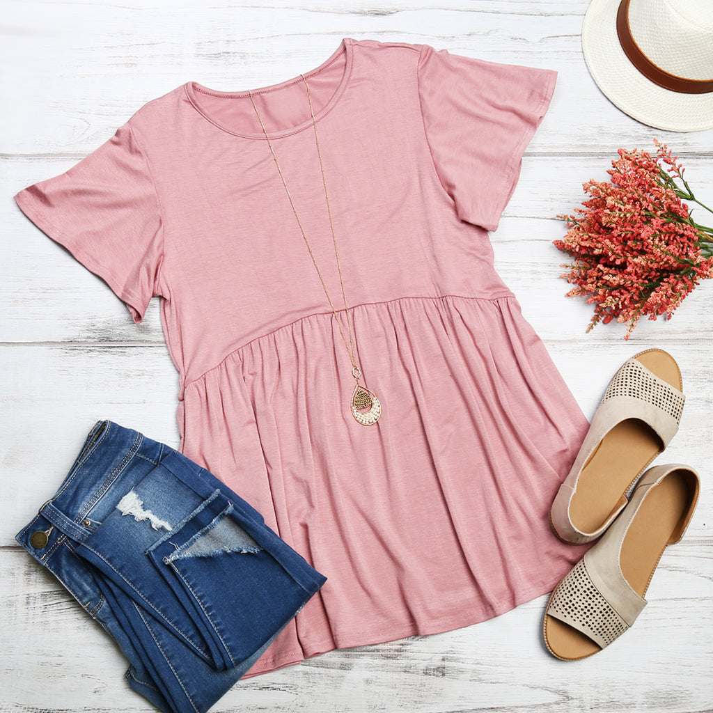 Flutter Sleeve Empire Waist Top