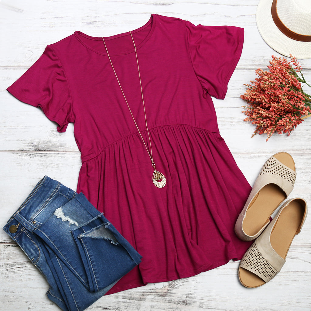 Flutter Sleeve Empire Waist Top