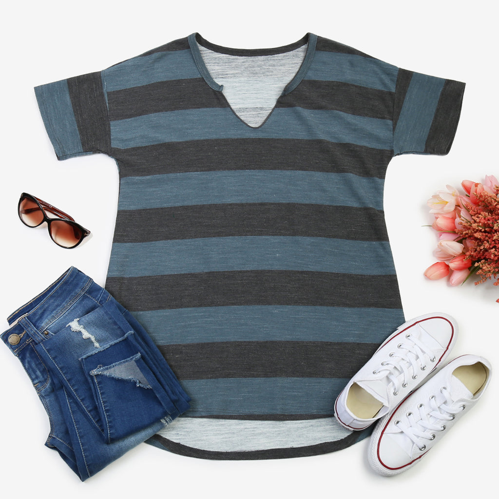 Striped V-Neck Top