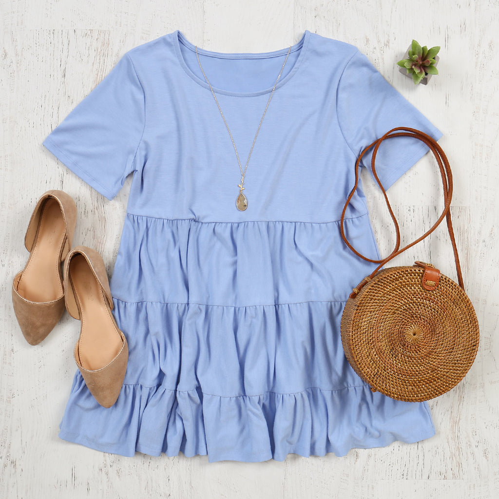 Short Sleeve Tiered Ruffle Tunic