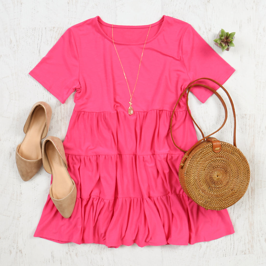 Short Sleeve Tiered Ruffle Tunic