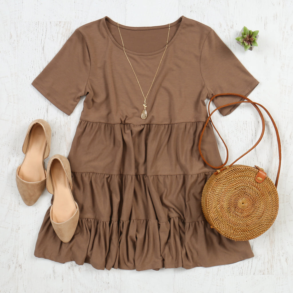 Short Sleeve Tiered Ruffle Tunic