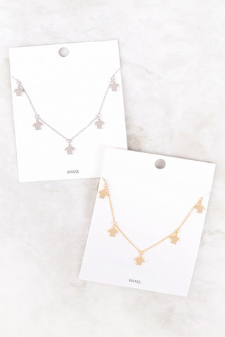 MAMA" LETTER PENDANT BRASS NECKLACE