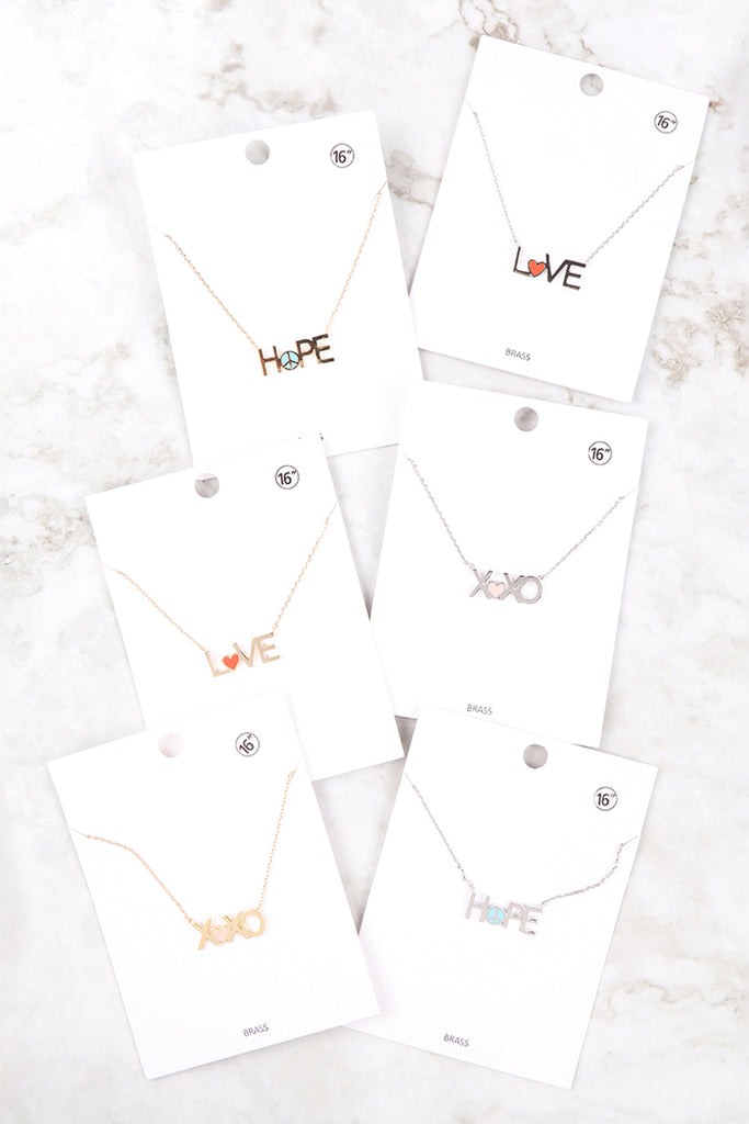 "LOVE" PENDANT WITH COLOR NECKLACE