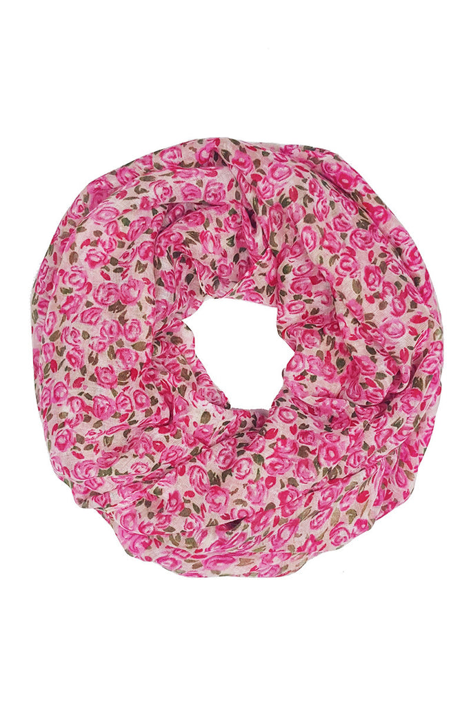 Rose Print Infinity Scarf