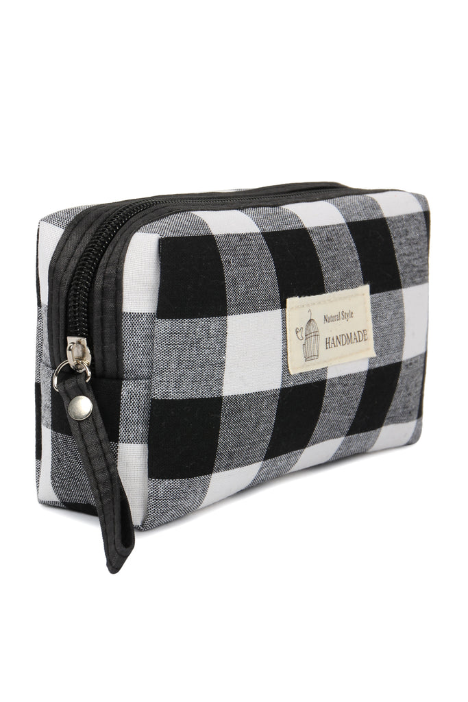 PLAID DESIGN COSMETIC POUCH