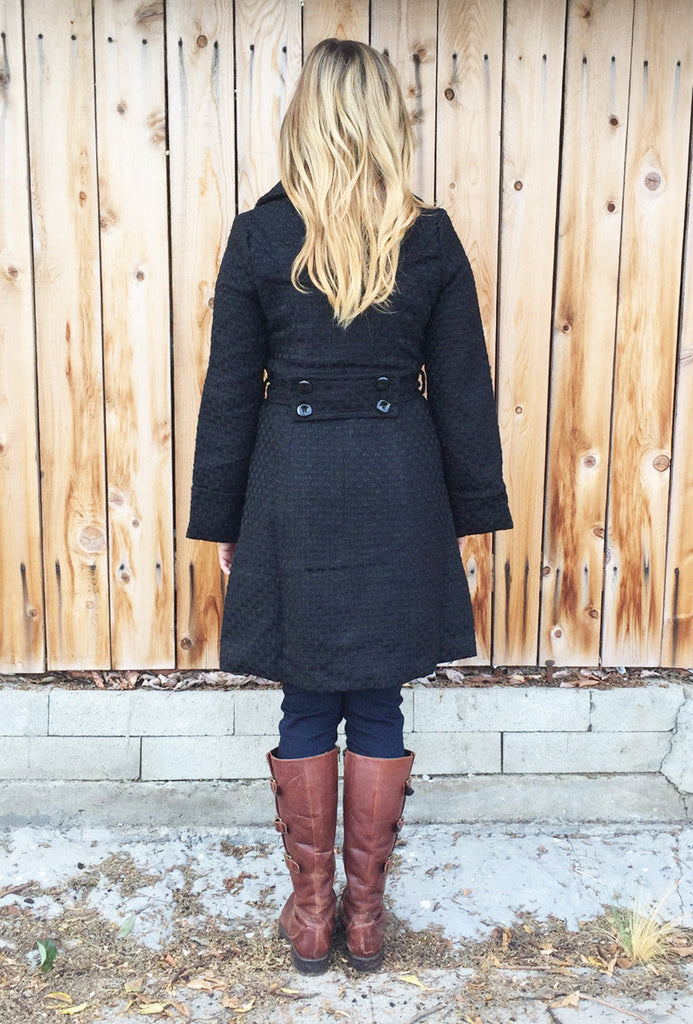 Sophisticating Textured Black Coat - Riah Fashion