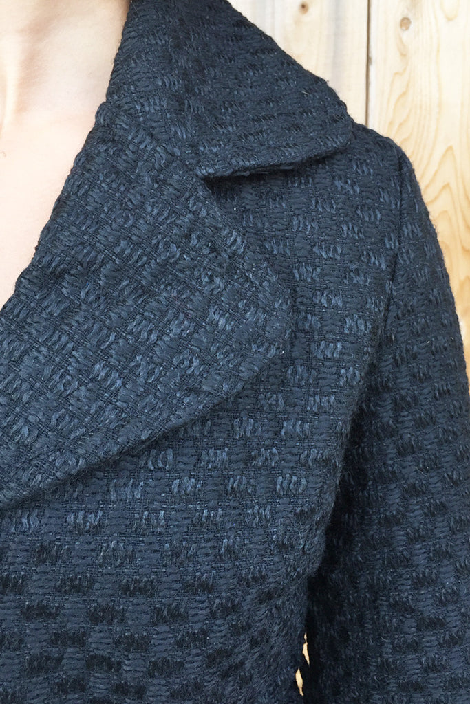 Sophisticating Textured Black Coat - Riah Fashion