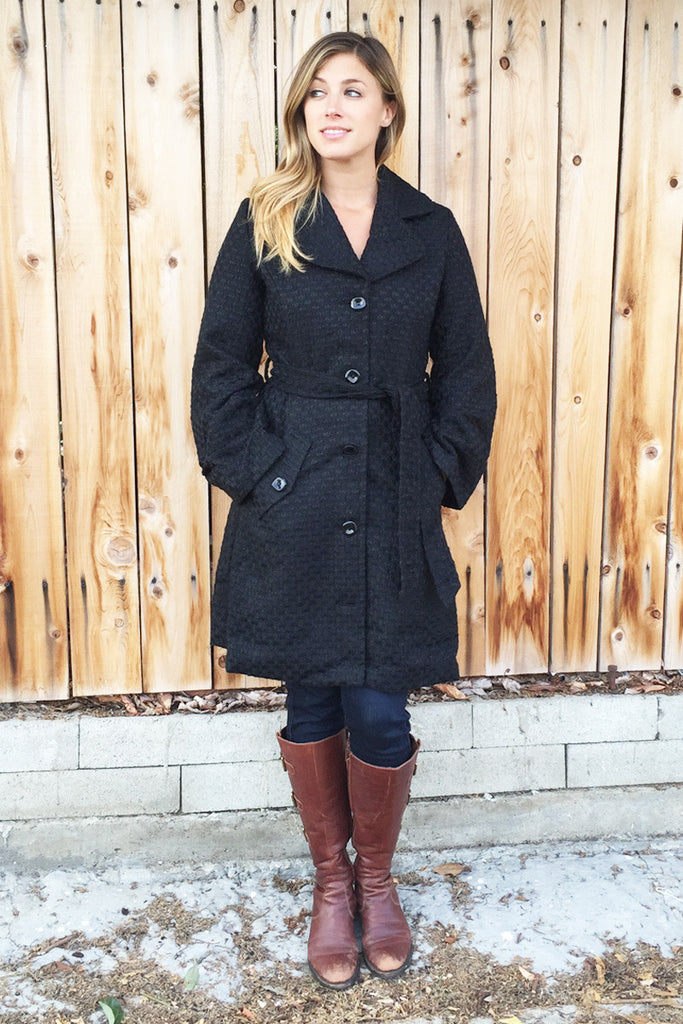 Sophisticating Textured Black Coat - Riah Fashion