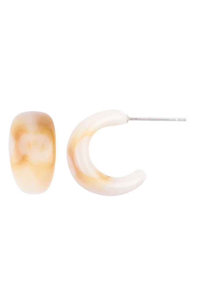 MARBLE ACRYLIC HOOP EARRINGS