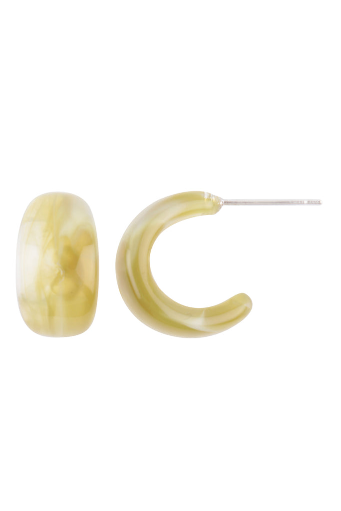 MARBLE ACRYLIC HOOP EARRINGS